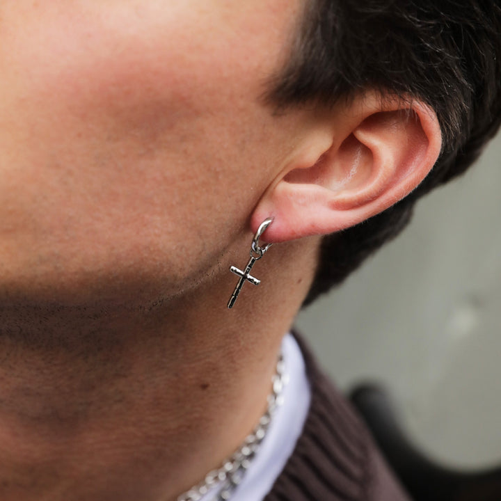 Cross - Earrings Oxidized Steel