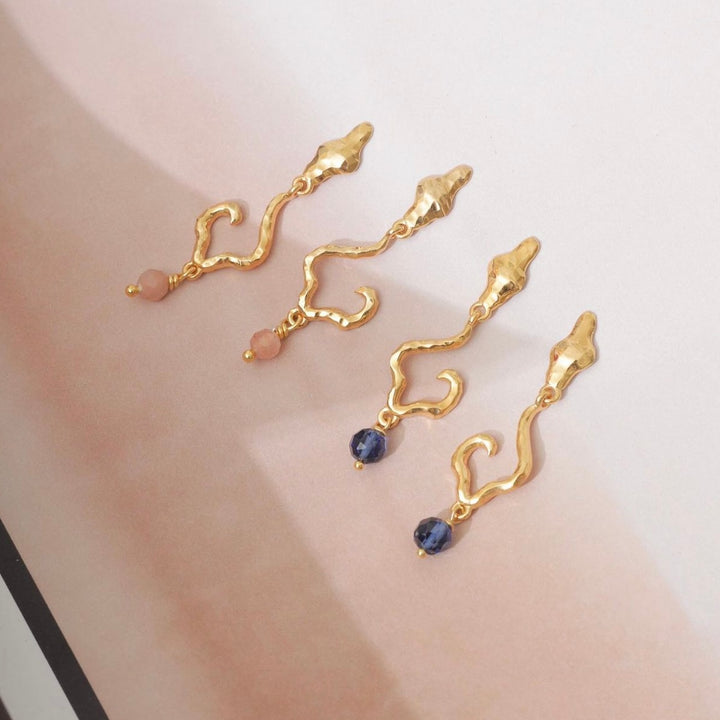 Louisa - Earrings Blue Gold Plated