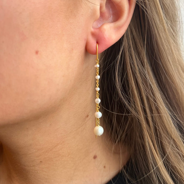 PARADISE - Earrings Gold &amp; Freshwater pearls