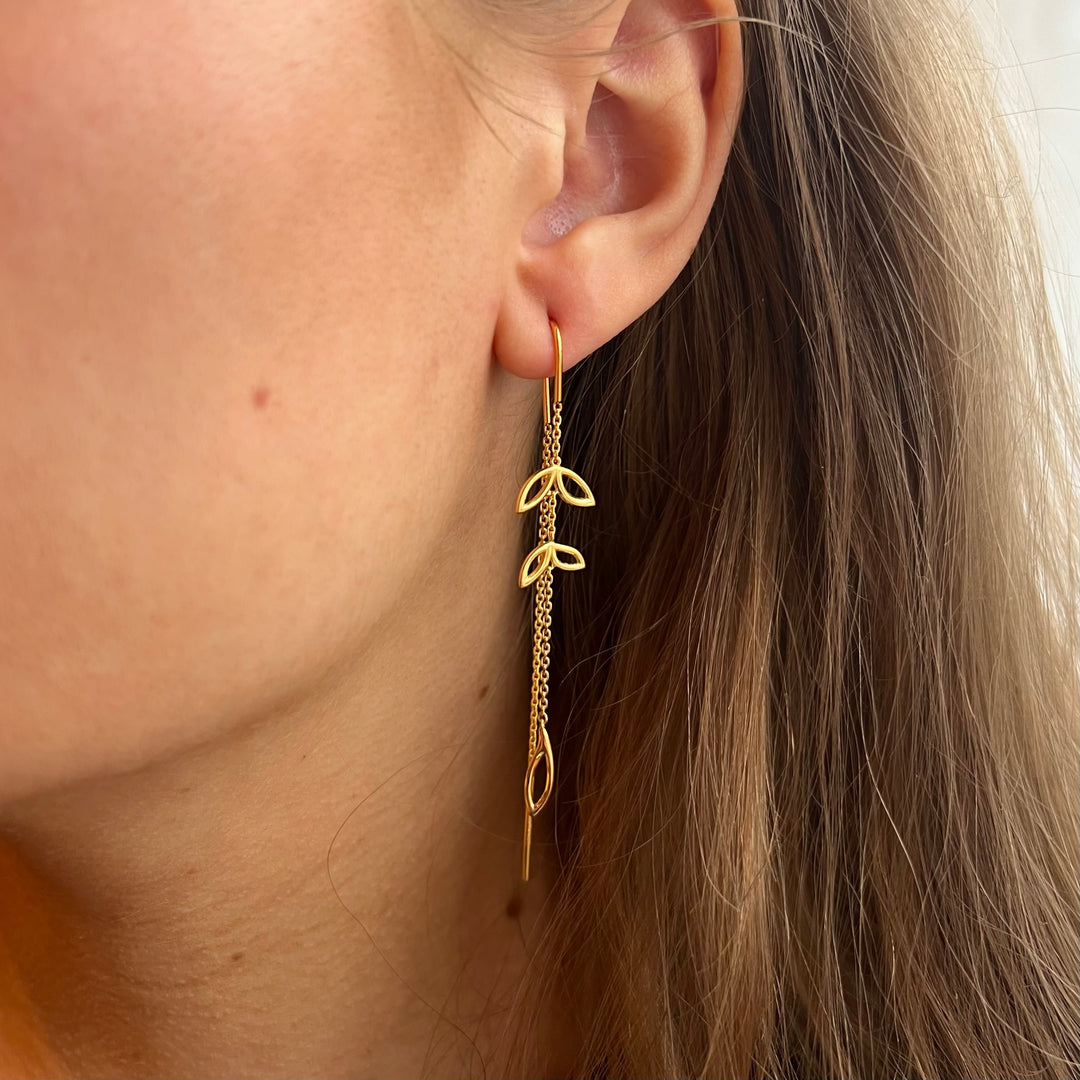 DREAMY - Earring large shiny gold pl. recycled silver