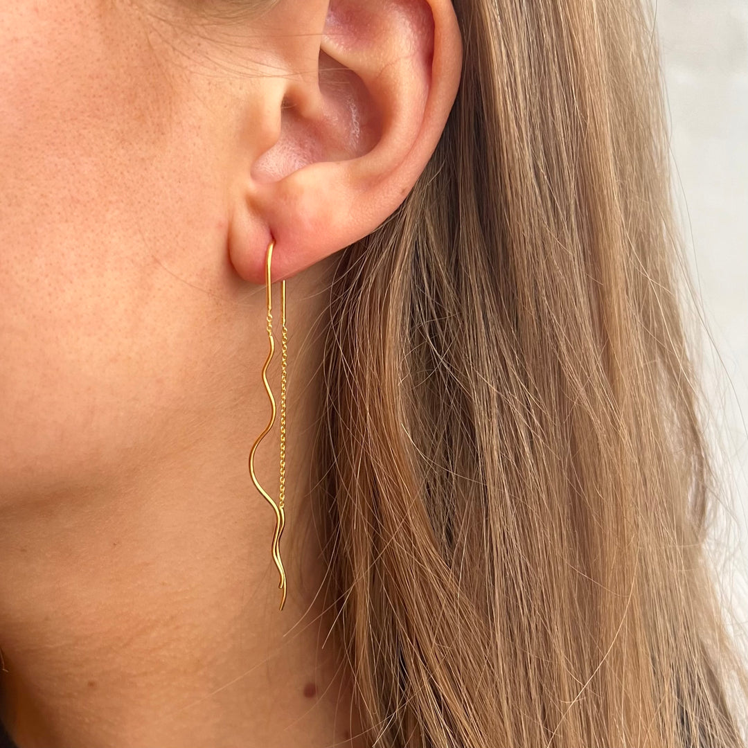 YOUNG ONE SNAKE - Earring shiny gold pl. recycled silver