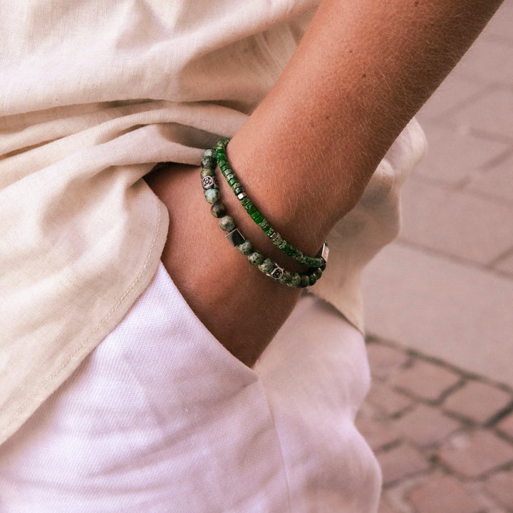 Nohr - Armbånd med grønne perler