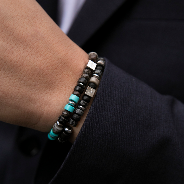 Samie - Bracelet with stone beads in turquoise