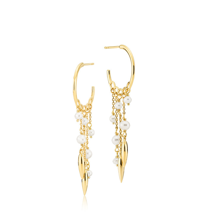 Majesty - Earring with freshwater pearls Gold plated