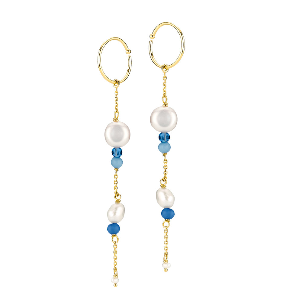 Ella - Earrings Blue Gold Plated