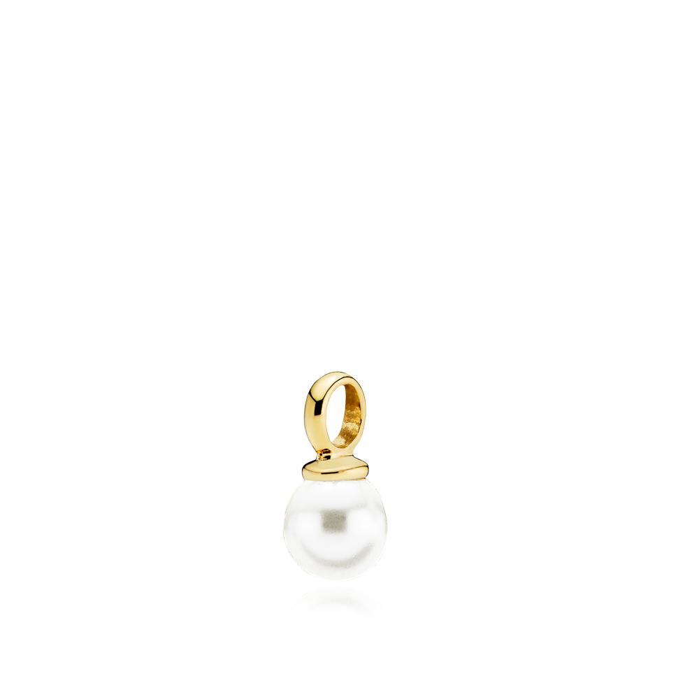 NEW PEARLY - Pendant shiny gold pl. silver - fresh water pearl