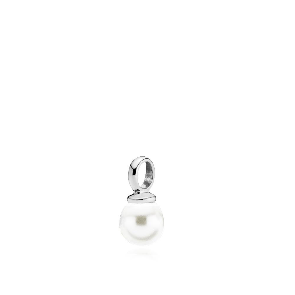 NEW PEARLY - Pendant shiny silver.- small - fresh water pearl