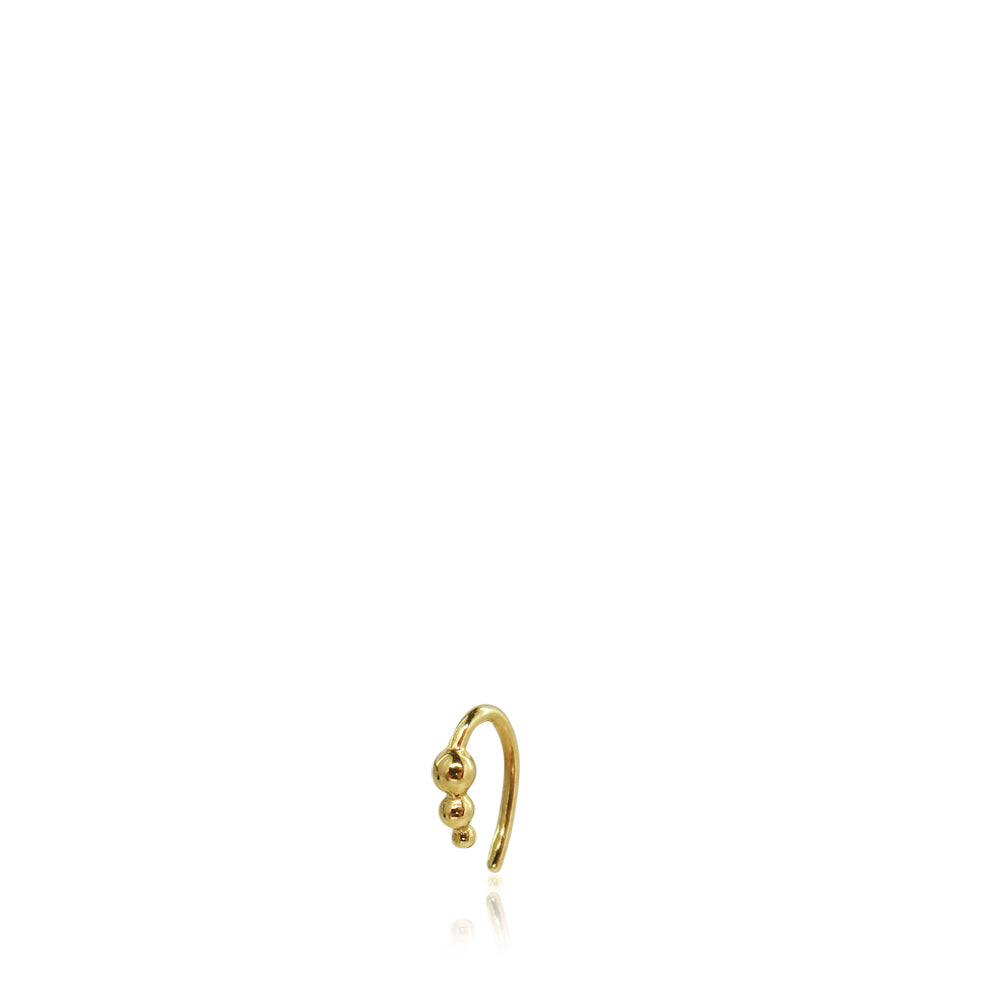 BEADIE - Earring shiny gold pl. stud recycled silver