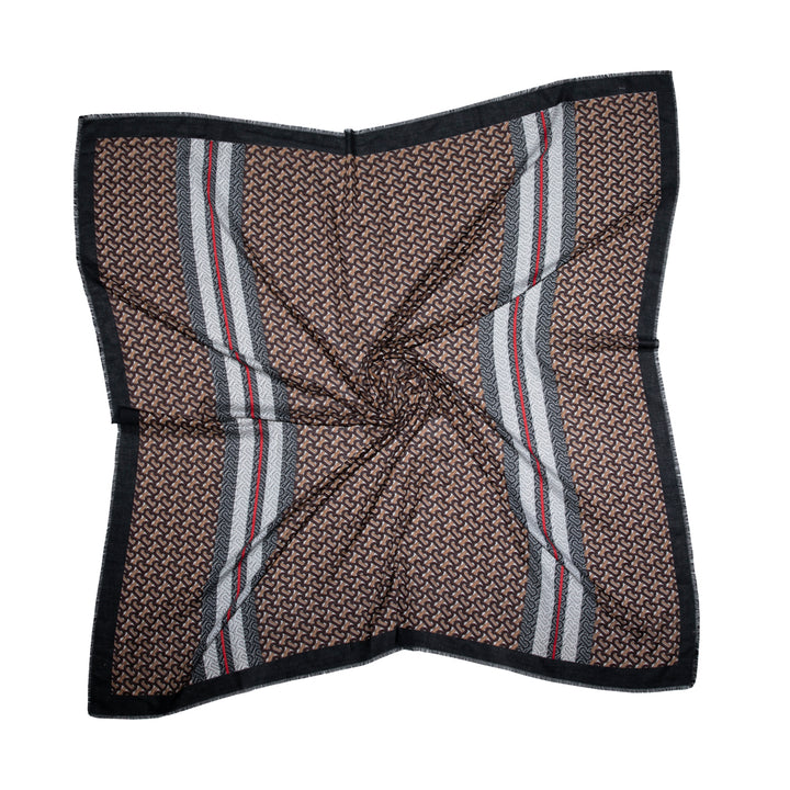 Sistie Tørklæde - Sort og brun mønstret