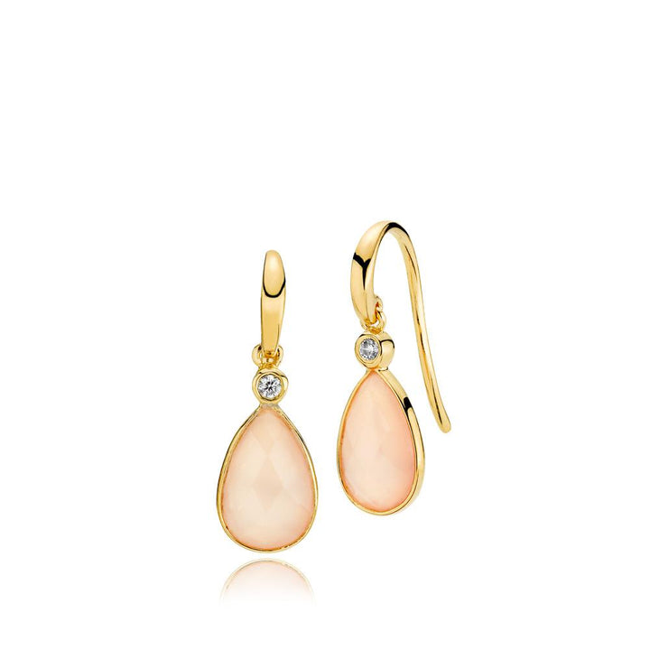 IMPERIAL - Earring medium shiny goldpl. silver-pink