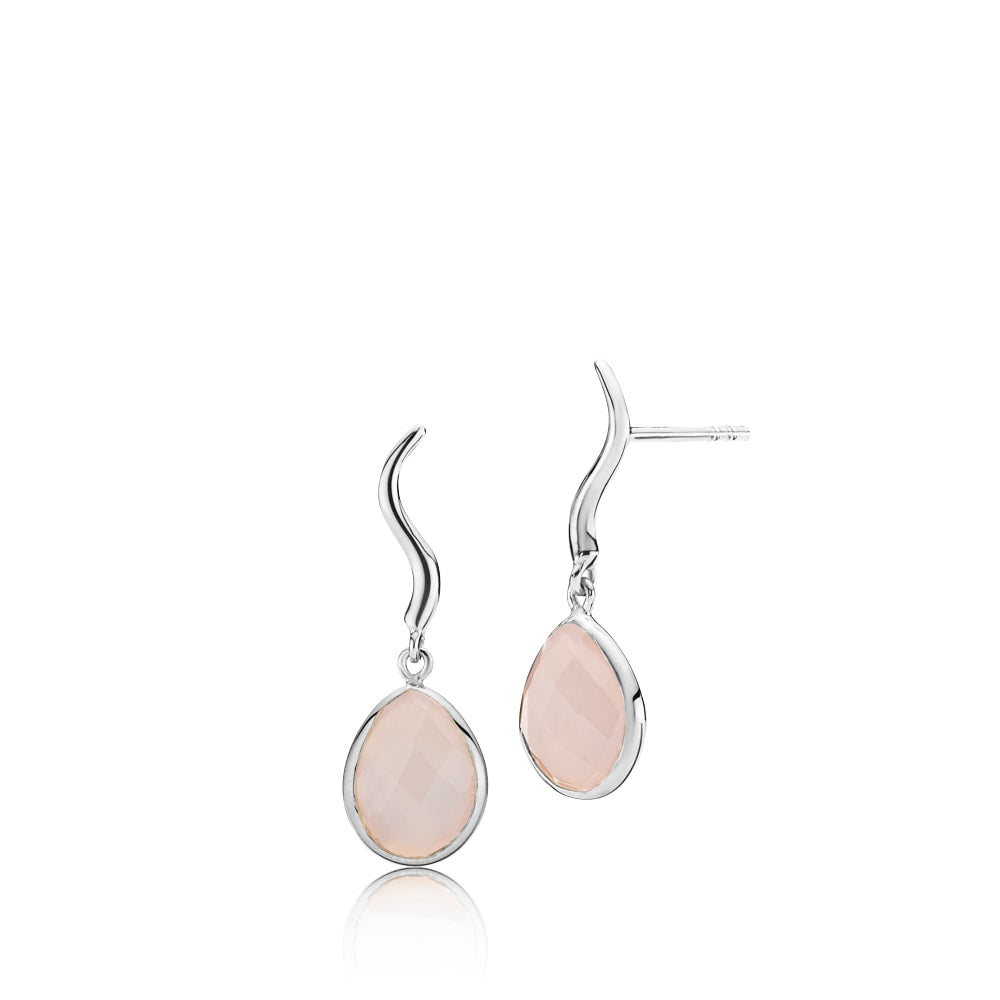 Marie - Earrings Silver with pink chalcedony