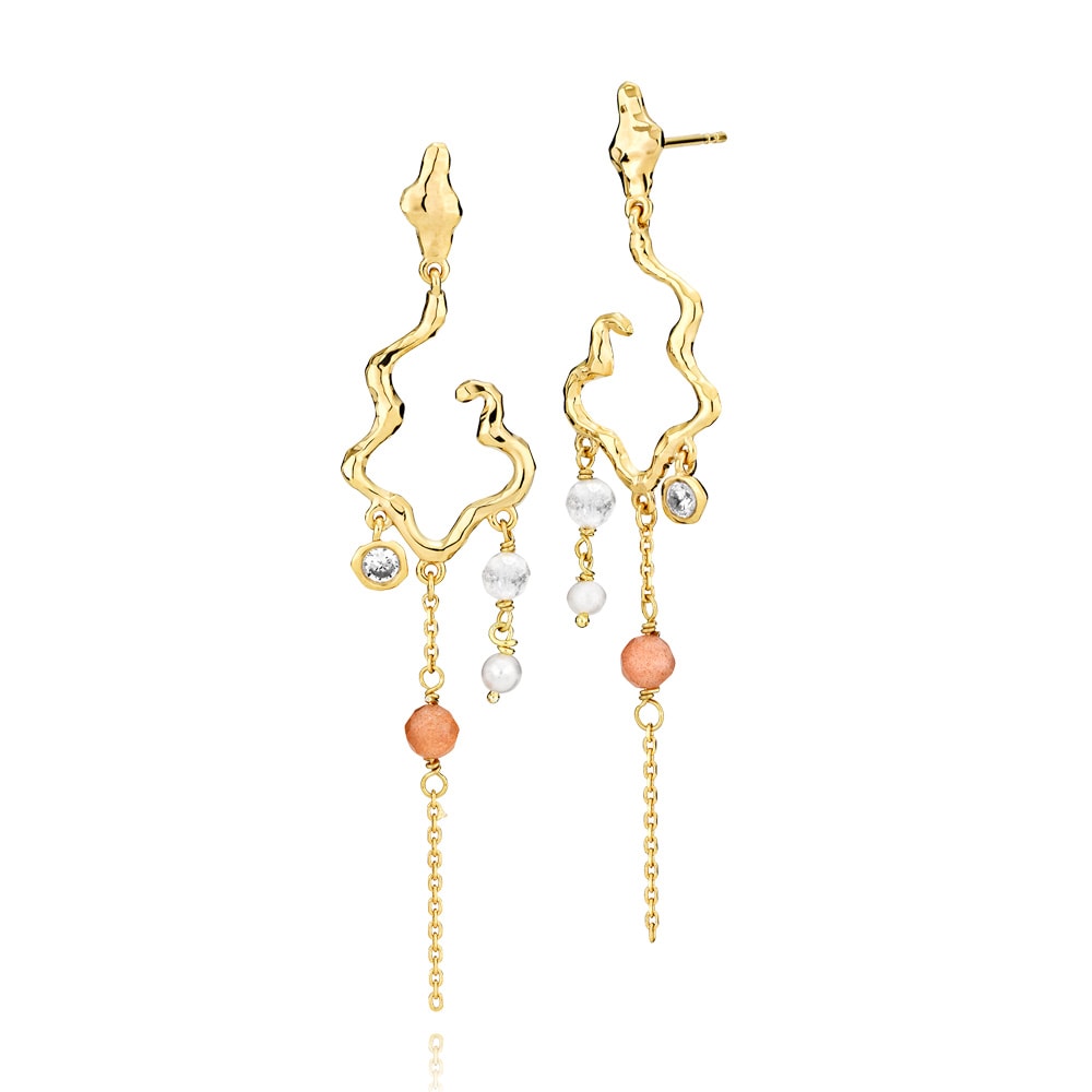 Louisa - Long Earring Pink Gold Plated