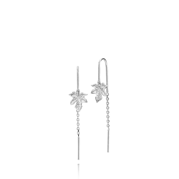 Caley - Chain earrings with leaf Silver