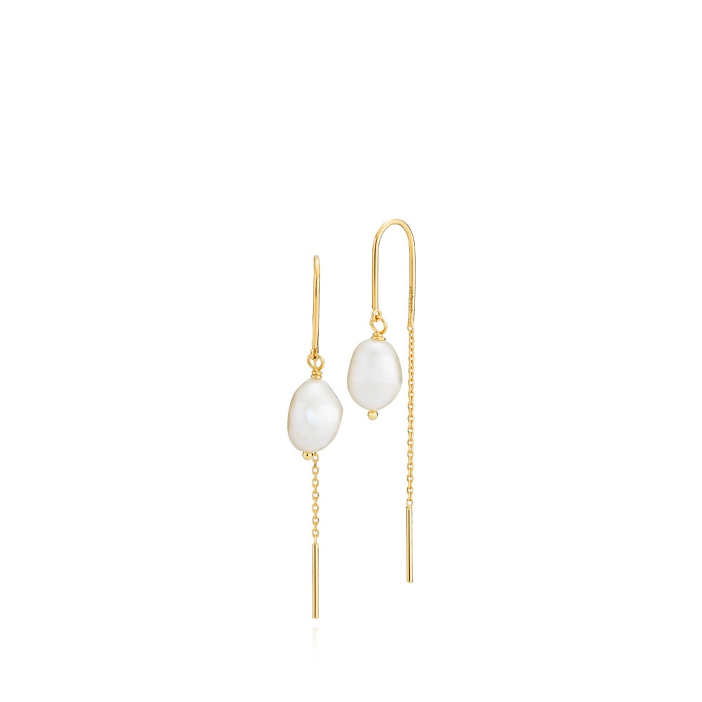 Caley - Chain earrings with pearl Gold plated