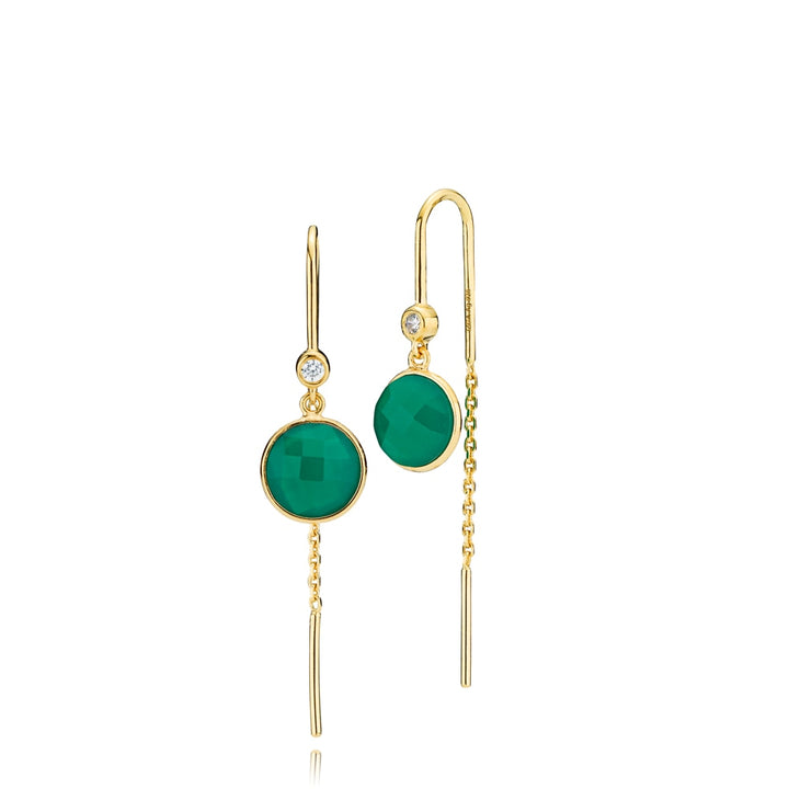 Prima Donna - Earrings Gilded with green stone