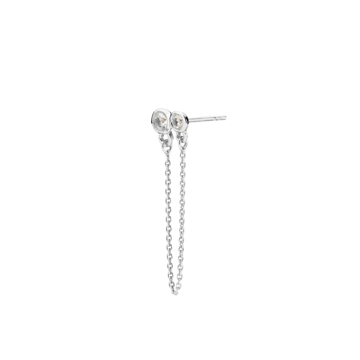 Metis - Chain earring Silver with zircon
