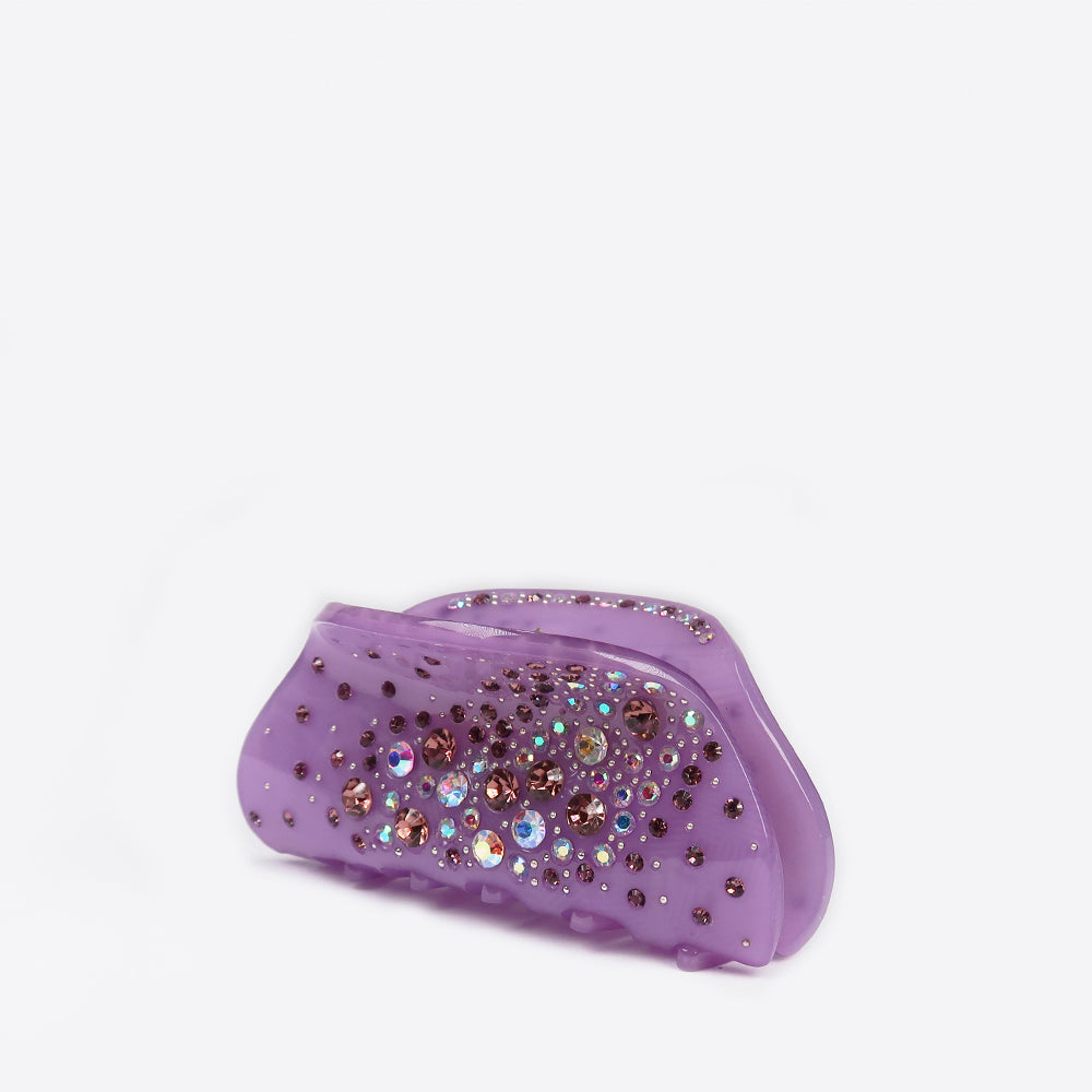 Silja hair clip in purple with rhinestones for all hair types