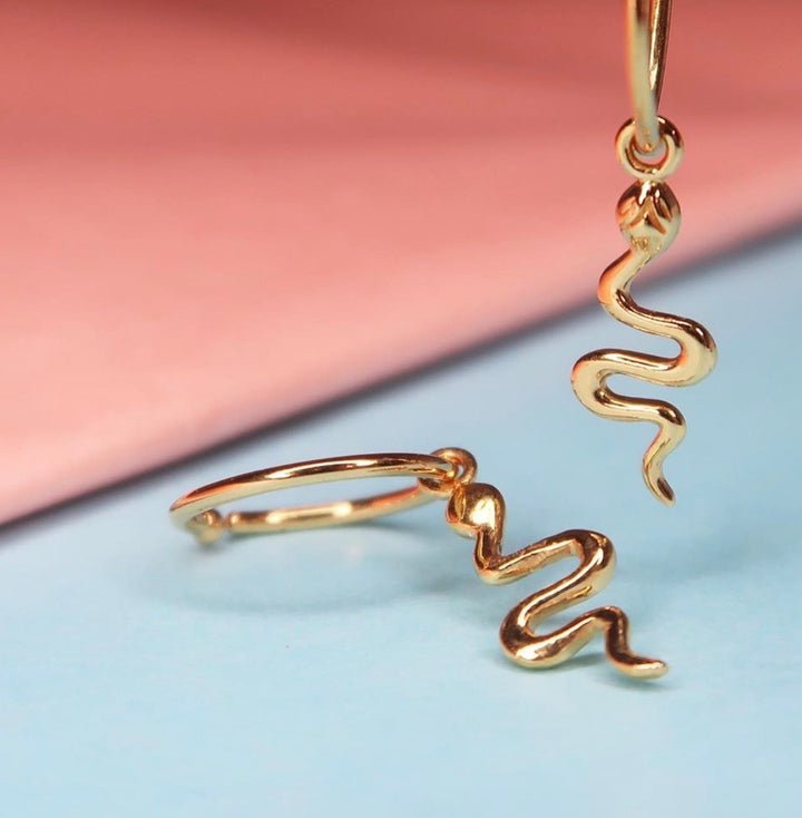 YOUNG ONE SNAKE - Earring goldplated silver