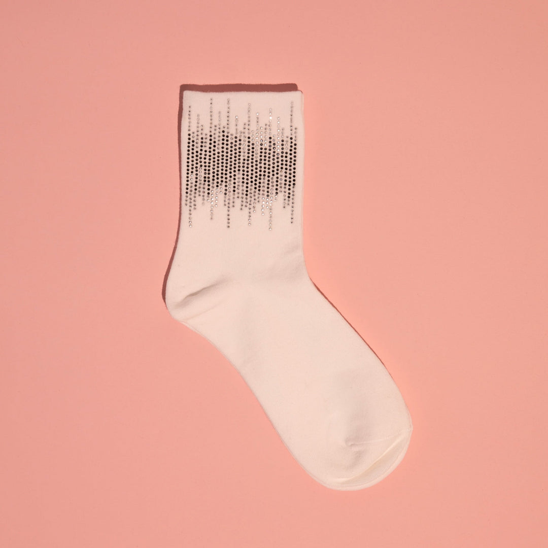 Sistie Fashion - White Glitter Socks