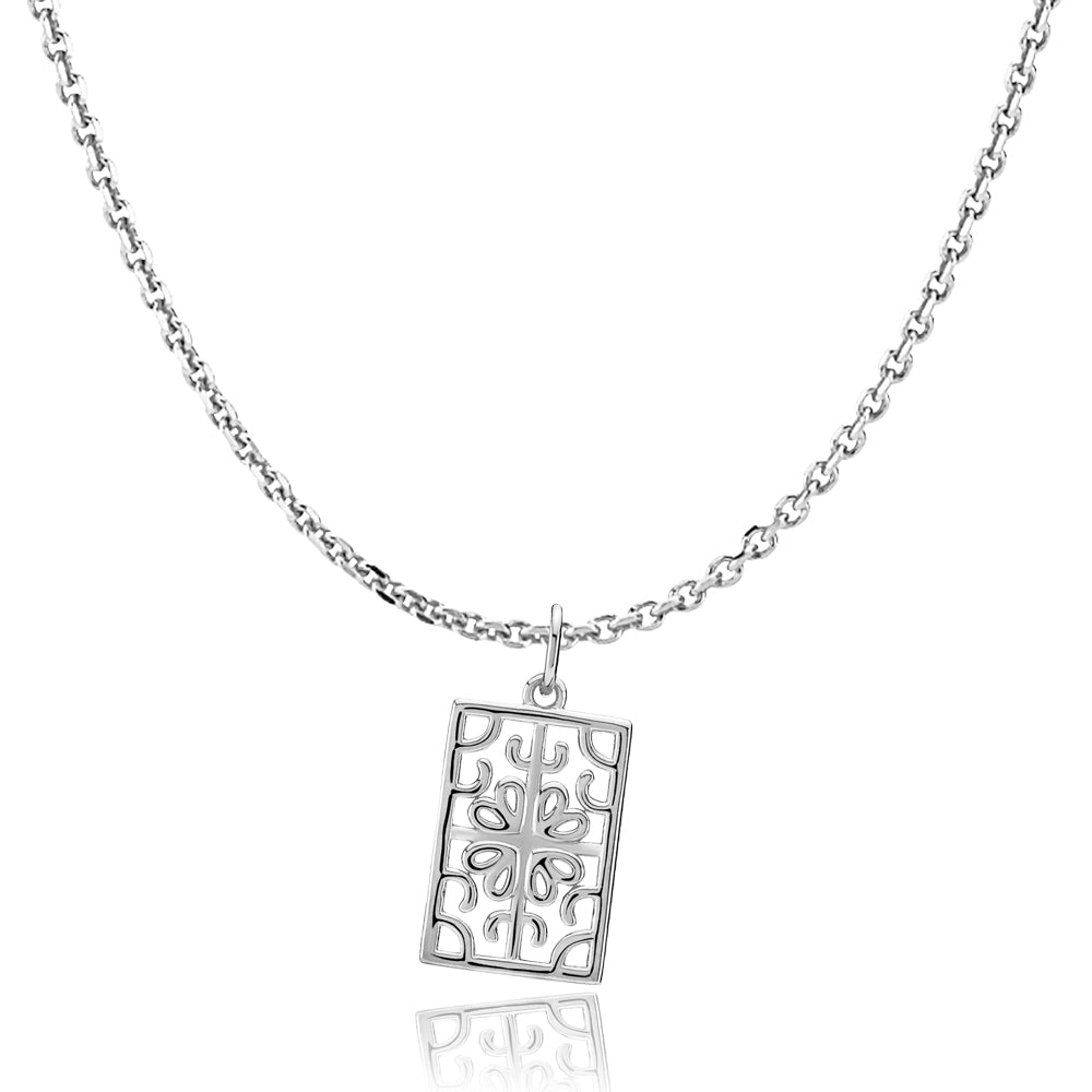 BALANCE - Chain with pendant shiny recycled silver 45