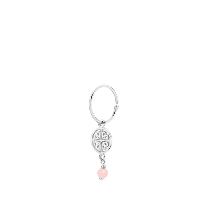 Balance - Ørering Sølv med pink resin perle