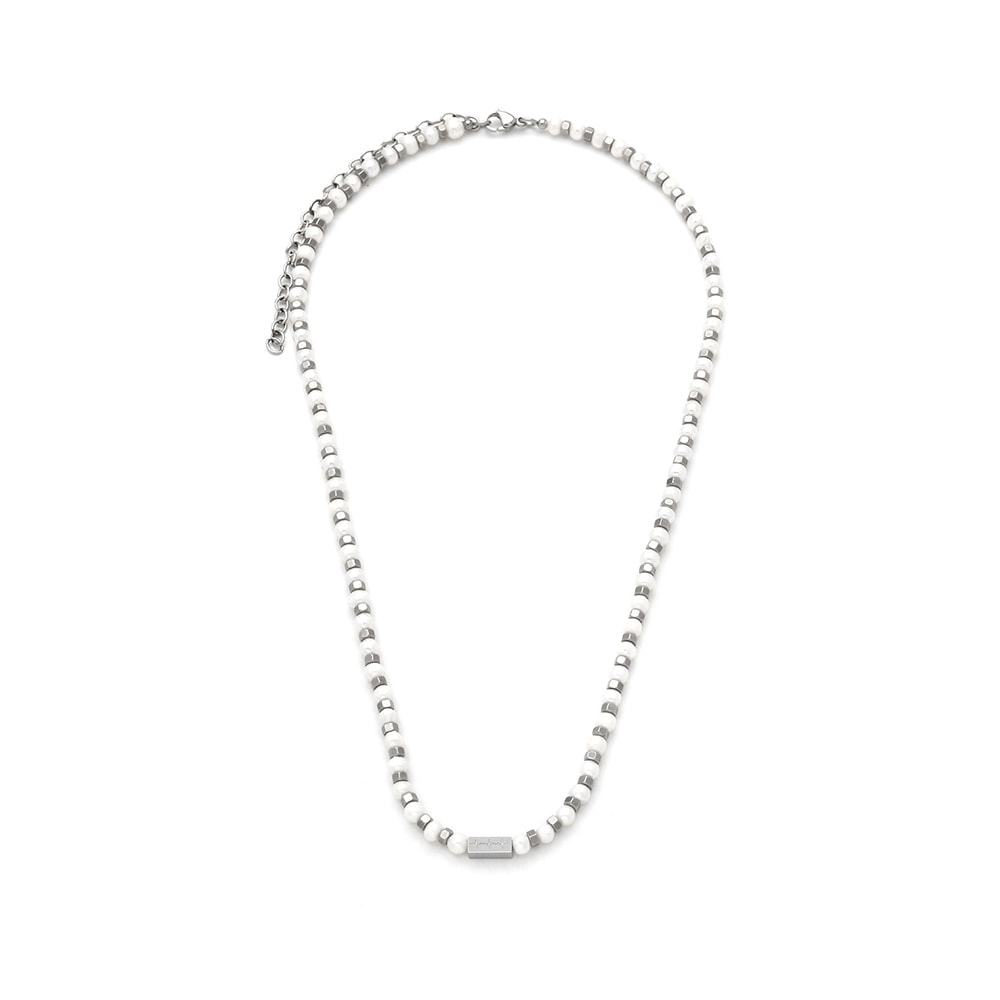 Minimal - Necklace in white and Steel