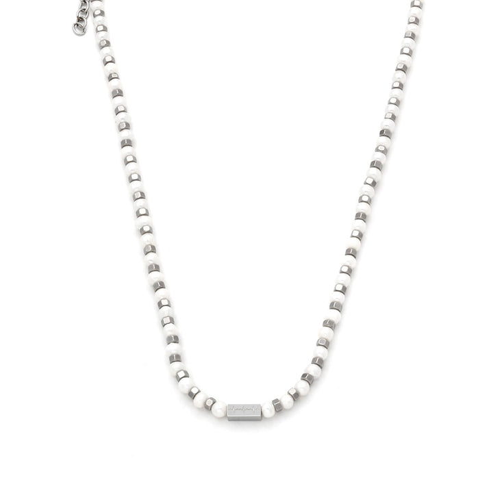 Minimal - Necklace in white and Steel