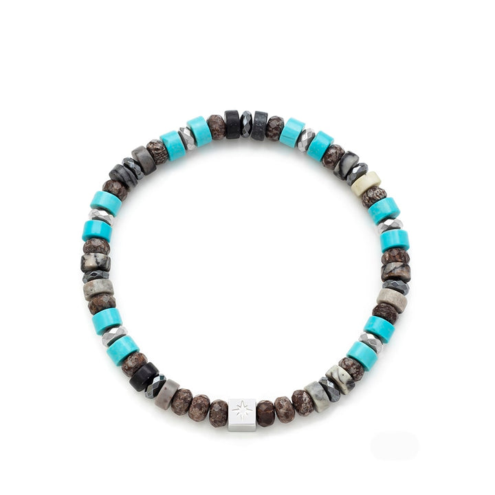 Samie - Bracelet with stone beads in turquoise