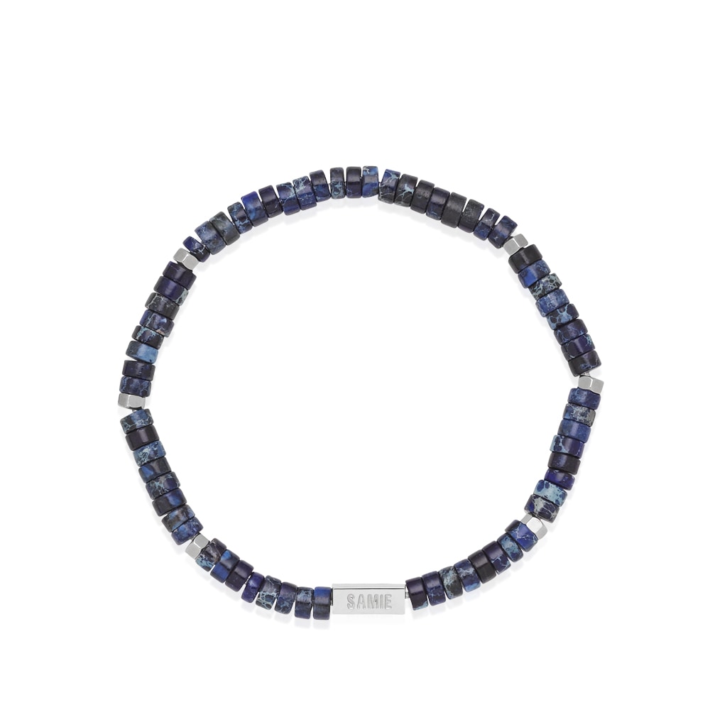 Evolution - Slim bracelet with blue beads