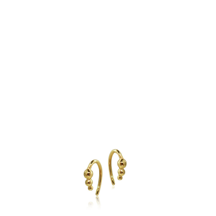 BEADIE - Earring shiny gold pl. stud recycled silver