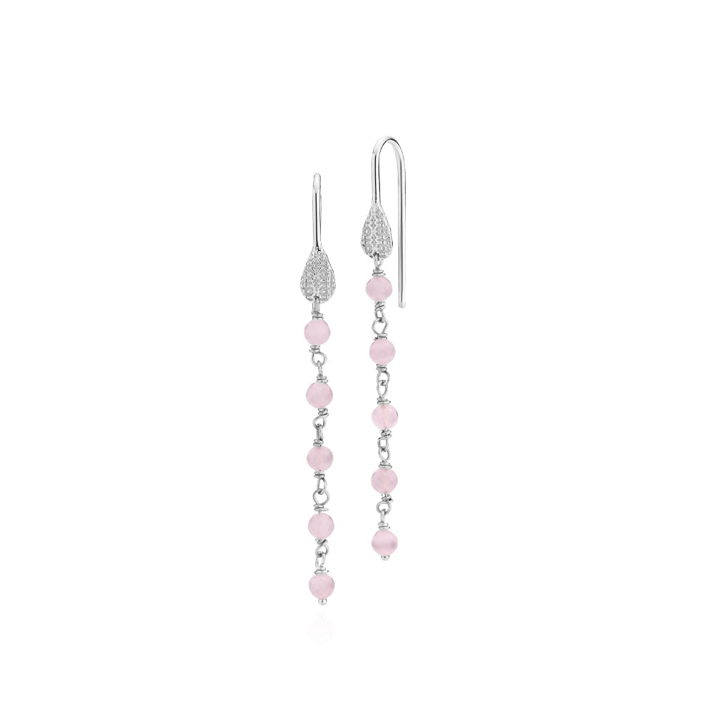 Boheme - Long earring pink Silver