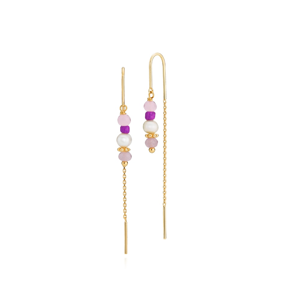 Simona - Earring pink Gold plated
